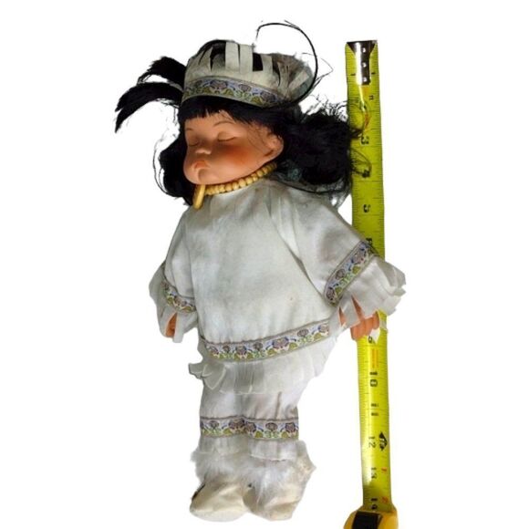 14" Sweet Doll Handmade Embroidered Native American Indian First Nation Outfit - Picture 9 of 10
